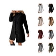 thumbnail image 1 of Plus Size Long Trench Coat With Notched Lapel Slim Fit Winter Blend Overcoat For Fashionable Ladies, 1 of 7