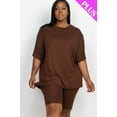 thumbnail image 1 of Plus Size Loose Fit Top & Biker Shorts Set, 1 of 2