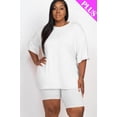 thumbnail image 1 of Plus Size Loose Fit Top & Biker Shorts Set, 1 of 2