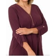 thumbnail image 1 of Plus Size Loose Fitting 3/4 Sleeve Zippered Blouse Top 1x,2x, 3x, 1 of 1