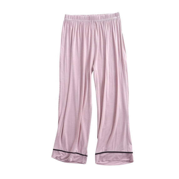 Plus Size Loose Trousers for Women's Solid Color Lightweight Pants Elastic Waist Pants Slim Wide Leg Loose Trouser