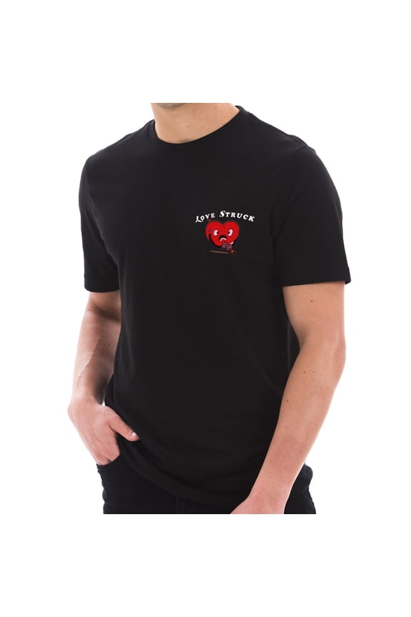 Plus Size Love Struck Logo Cotton Short Sleeve Graphic Shirt - Black XL