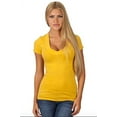 thumbnail image 1 of Plus Size Low-Cut Cleavage Wide Band V-Neck T-Shirt Short Sleeve Tee Top, 1 of 1