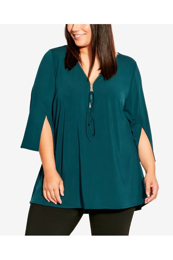Plus Size Luella Plain Top Emerald 18W