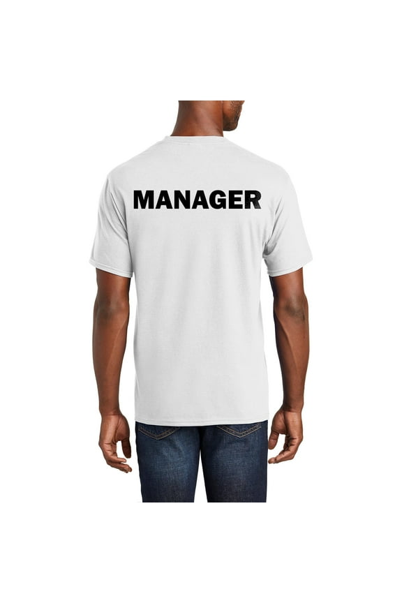 Plus Size Manager Large Graphic Men's Premium Crew Neck Tee Shirt - White 4XL