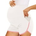 thumbnail image 1 of Plus Size Maternity Shorts Over The Belly Comfortable Stretchy Pregnancy Shorts with Pockets for Women Before During After Pregnancy, 1 of 4