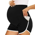thumbnail image 1 of Plus Size Maternity Shorts Over The Belly Comfortable Stretchy Pregnancy Shorts with Pockets for Women Before During After Pregnancy, 1 of 4