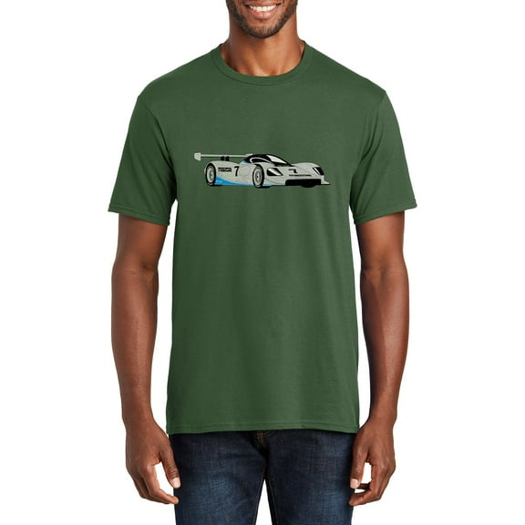 Plus Size Mazda Race Car Graphic Men's Fan Favorite Crew Neck Tee Shirt - Olive 6XL