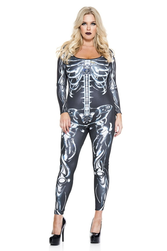 Plus Size Mechanical Skeleton Catsuit