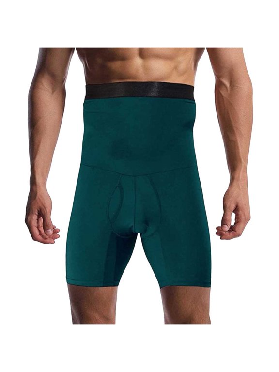 Plus Size Men High Waist Tummy Control Shorts Slimming Underwear Body Shaper Quick Dry Butt Lift Sports Shorts