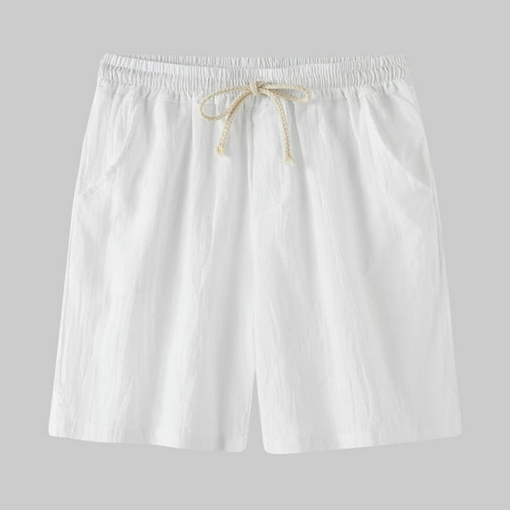Plus Size Men Linen Shorts,Mens Cotton Linen Shorts Elastic Waist Drawstring Casual Summer Beach Yoga Short,Mens Linen Shorts Drawstring