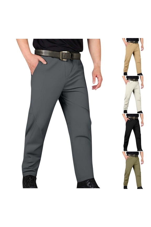 Plus Size Men Nylon Straight Leg Pants, Joggers, Trousers Elastic Waist Zipper Pocket Breathable Lightweight Outdoor Casual Hiking Gym Athletic Wear | JASKFLY,Black 2XL