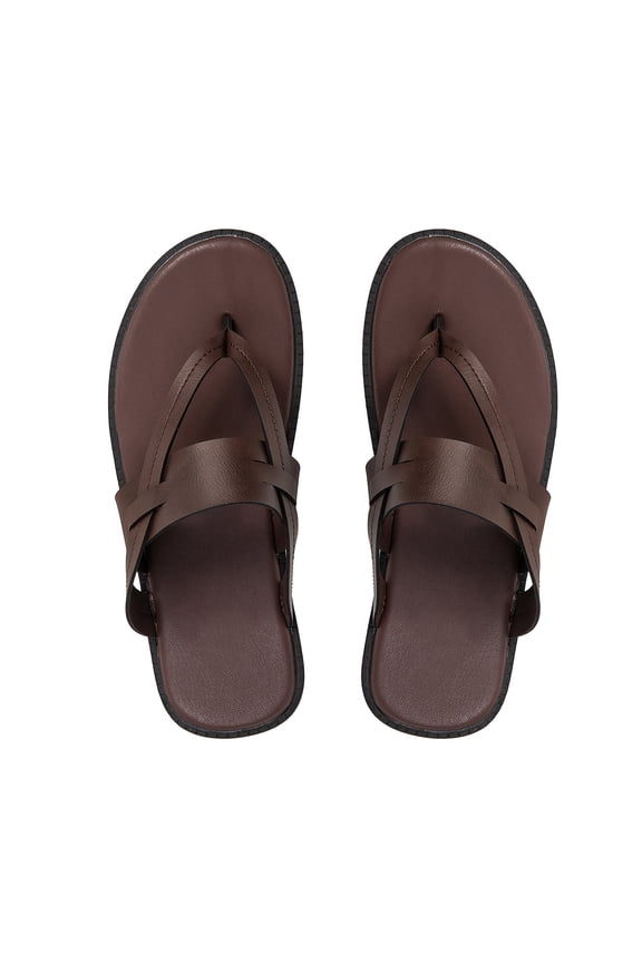 Plus Size Men'S Fashion Cross-Strap Toe-Post Flip-Flops, Microfiber Upper And Lining Skin-Friendly Breathable Soft Comfortable Midsole Microfiber And Rebound Cushion Washable Non-Slip Rubber Sole