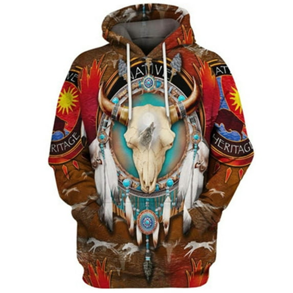 Plus Size Men Winter Print Hoodies Sweater Warm Hooded Pullover Tunic Sweatshirt Long Sleeve Casual Loose Fit Jumper Sweater Size S-5XL