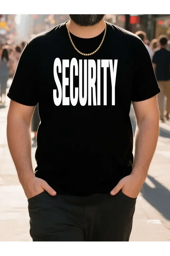 Plus Size Men Women T Shirts 100% Cotton Luxury Soft Breathable Casual Tees Security Bold Text Graphic Simple and Bold Design Ideal for Security Personnel Comfortable for