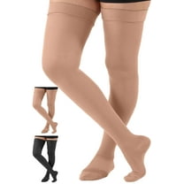 Plus Size Men & Womens Opaque Compression Stockings 20-30mmHg - Beige, 2XL