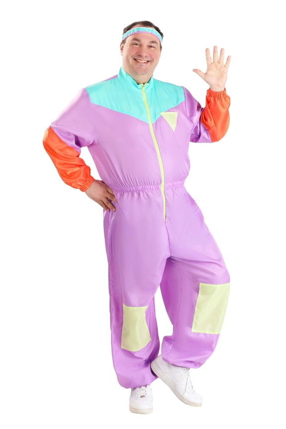 Plus Size Men's 80's Tracksuit Costume