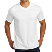 Plus Size Men's Big Size District Perfect Tri V-Neck T-Shirt - White 3XL