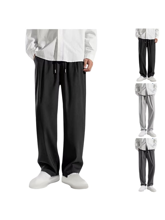 Plus Size Men's Casual Joggers Pants Sweatpants, Elastic Waist Drawstring Straight Leg, Stretch Breathable Quick Dry, for Gym Workout Running Training, Activewear Essentials