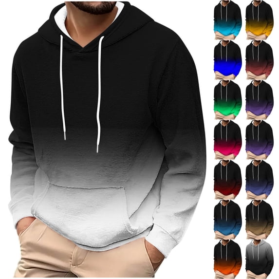 Plus Size Men's Casual Long Sleeve Hooded Sweatshirt Flannel Print Pullover Loose Fit Cozy Winter Layer Streetwear Top | JASKFLY,Blue 4XL