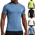 thumbnail image 1 of Plus Size Men's Cooling Ice Silk Quick Dry T-Shirt Slim Fit Short Sleeve Athletic Tee Breathable Moisture Wicking Nylon Spandex Gym Training Basketball Running Casual Fashion, 1 of 8