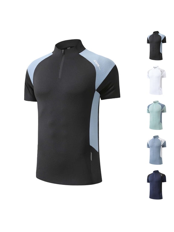 Plus Size Men's Cooling Ice Silk Seamless T-Shirt Short Sleeve Solid Color Summer Quick Dry Breathable Athletic Tee Moisture Wicking Workout Running Casual Everyday Top Essential