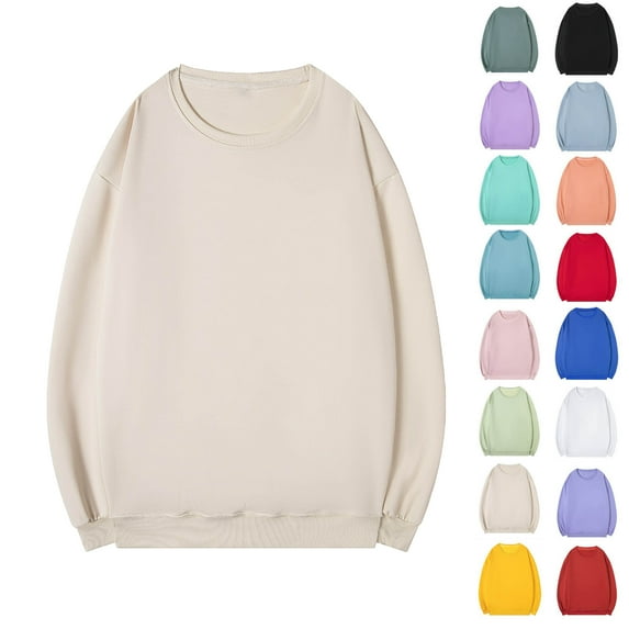 Plus Size Men's Crewneck Sweatshirts Cotton Blend Soild Color Long Sleeve Casual Pullover Shirt Loose Fit Midweight Sweatshirt Moisture Wicking Tops Athletic Gym Workout