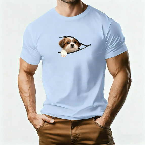 Plus Size Men's Graphic Tee Short Sleeve Shirt with Heart Print for Casual Sport and Fashion Wear