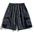 thumbnail image 1 of Plus Size Men's Gym Shorts, Casual Comfy Elastic Waist Striped Drawstring and Solid Color Quick-drying Beach Pants with Large-Capacity Pockets for Summer Beach Vacation, S-4XL, 1 of 4