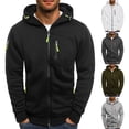 thumbnail image 1 of Plus Size Men's Hiking Jackets Hooded Long Sleeve Shell Jackets with Pockets Casual Spring Fall Zip Up Coats Gifts for Men Army Green XXL, 1 of 5