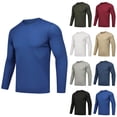 thumbnail image 1 of Plus Size Men's Mesh Long Sleeve Crewneck Base Layer Compression Top Stretch Fitness Workout Running Outdoor Cycling Athletic Shirts Breathable Quick Dry Activewear Sun | JASKFLY,Gray 2XL, 1 of 9