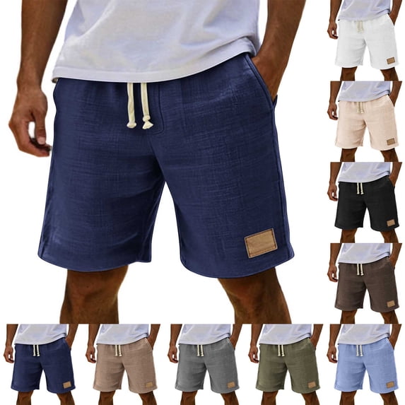 Plus Size Men's Plus Waffle Knit Solid Casual Shorts, Elastic Drawstring Waist Zipper Button Pockets Polyester Viscose Spandex Loose Summer Sports | TruHer,Sky Blue 3XL
