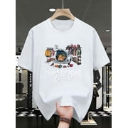 Plus Size Mens Secondhand Shop Addict Graphic T-Shirt - Casual Crew Neck, Short Sleeve, Geometric Pattern, Slightly Stretchy Fabric, Summer Adult T-Shirt, Plus Size Clothing | Vintage Car Patter