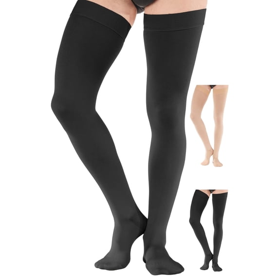 Plus Size Mens Compression Stockings for Arthritis 20-30mmHg Black 3X-Large