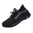 thumbnail image 1 of Plus Size Mens Lightweight Lace Up Flyknit Sneakers Breathable Supportive Casual Walking Footwear, 1 of 5