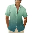 thumbnail image 1 of Plus Size Mens Shirts S-5X Big & Tall Short Sleeve Button-Down Collared T-Shirts with Pocket Casual Lightweight Gradient Beach Tees Tops, 1 of 4