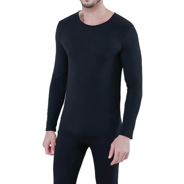Plus Size Mens Winter Long Sleeve Ultra-Soft Thermal Top Bottom Long ...