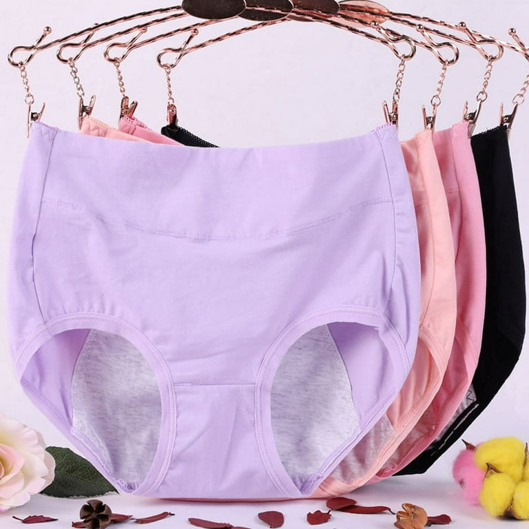 Plus Size Menstrual Period Underwear for Women Mid Waist Cotton