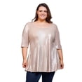 thumbnail image 1 of Plus Size Metallic Scoop Neck Flared Tunic Top, 1 of 8