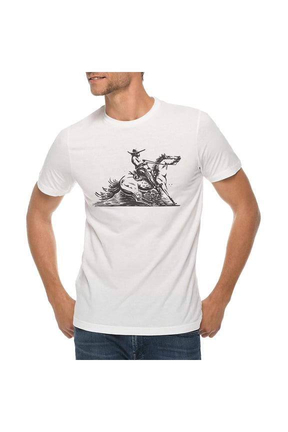 Plus Size Mexican Cowboy Graphic Design Deluxe Jersey T-Shirt - White 2XL