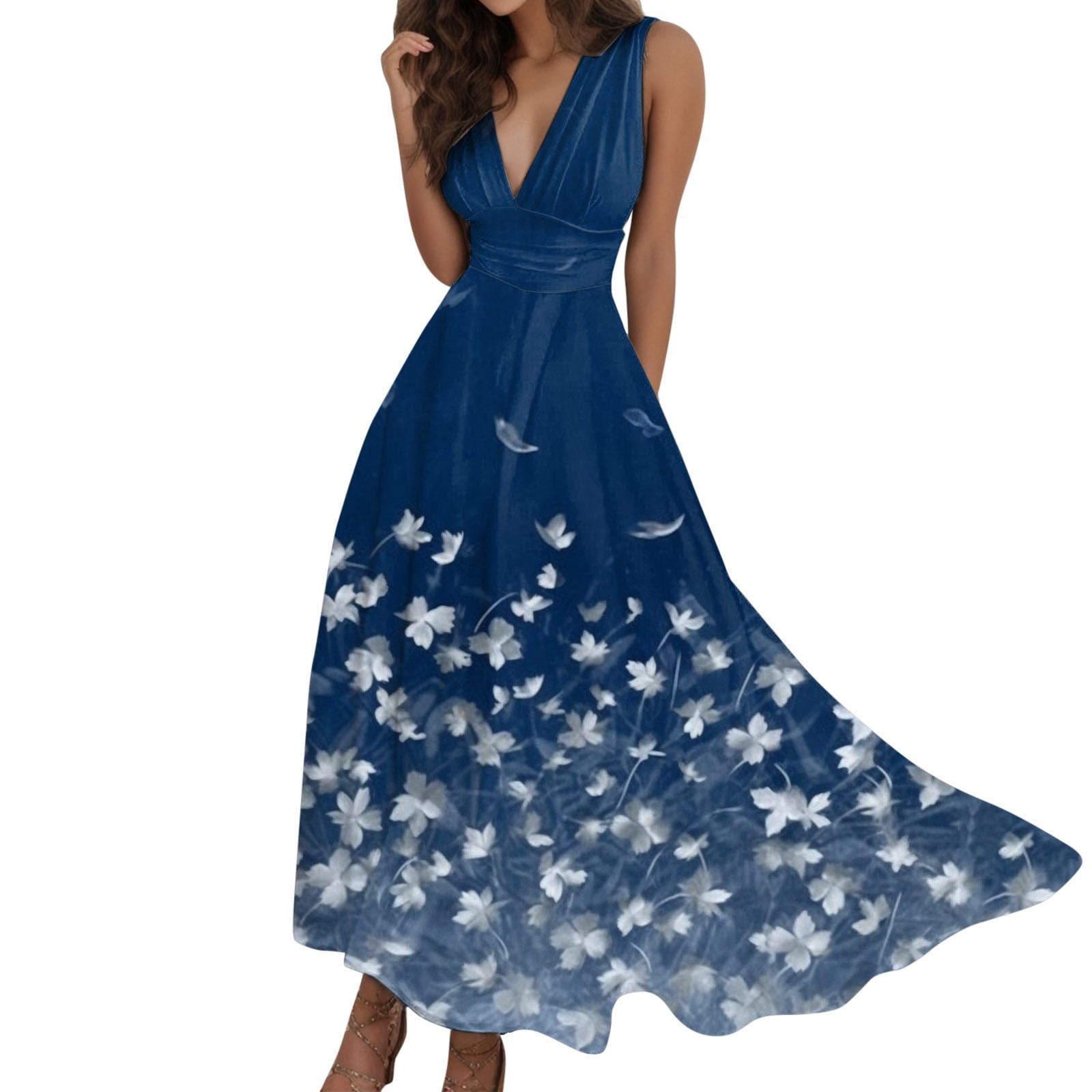 Plus Size Midi Dresses Blue Floral Dress Macys Dresses For Women Elegant  Blue Summer Dress Tatadress For Women Casual White Dress For Women Womens  Floral Dress - Walmart.com