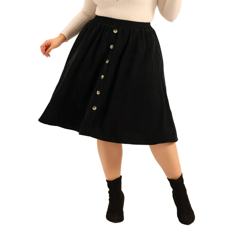 Black corduroy deals skirt plus size