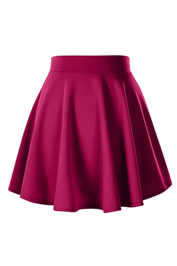 Plus Size Mini Skirts for Women Pleated Ruffle High Waist Solid Color Short Skirt Club Wear Streetwear