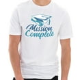 thumbnail image 1 of Plus Size Mission Complete Graphic Design Unisex Ring Spun Combed Cotton Short Sleeve Deluxe Jersey T-Shirt - White XL, 1 of 4