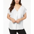 thumbnail image 1 of Plus Size Mixed Media Dolman Sleeve Top Windsor White 0X, 1 of 1