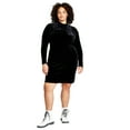 thumbnail image 1 of Plus Size Mock-Neck Crushed-Velvet Dress Black 2X, 1 of 1