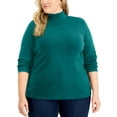 thumbnail image 1 of Plus Size Mock-Neck Top Jazzy Teal 1X, 1 of 1