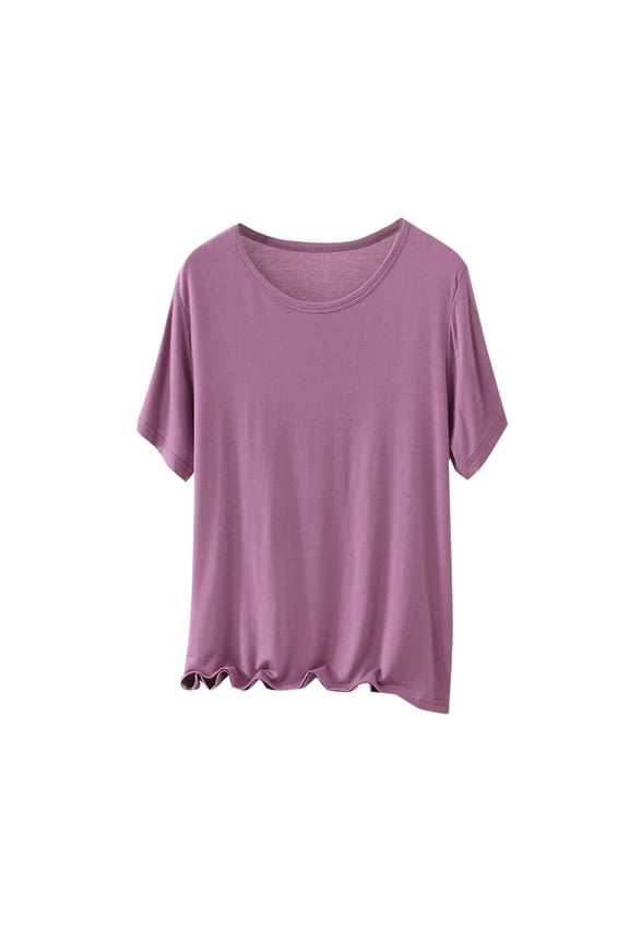 Plus Size Modal Pajamas Tops for Women's Pajama Tees - Sleep Shirts for Women - 2025 Summer Breathable Blouses Tunic