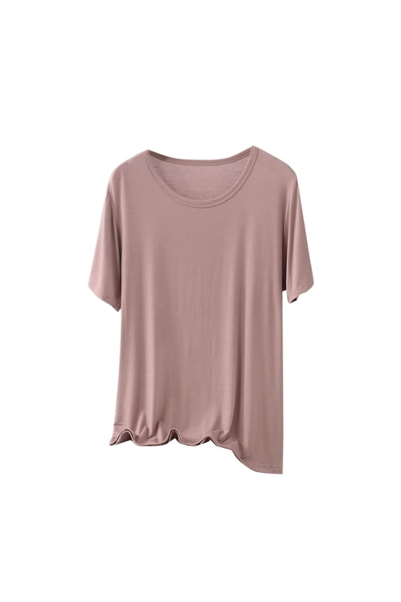 Plus Size Modal Pajamas Tops for Women's Pajama Tees - Sleep Shirts for Women - 2025 Summer Breathable Blouses Tunic