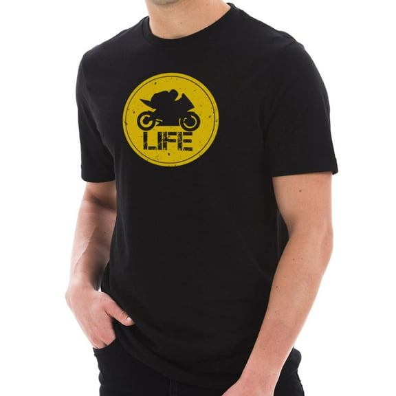 Plus Size Motorbike Life Graphic Design Short Sleeve Cotton Jersey T-Shirt - Black 3XL